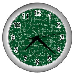 Formula Number Green Board Wall Clocks (silver) 