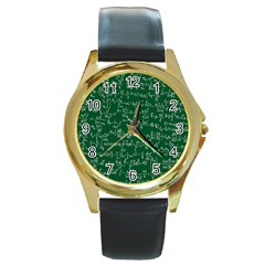 Formula Number Green Board Round Gold Metal Watch by Mariart