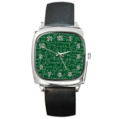 Formula Number Green Board Square Metal Watch by Mariart