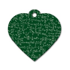 Formula Number Green Board Dog Tag Heart (one Side) by Mariart