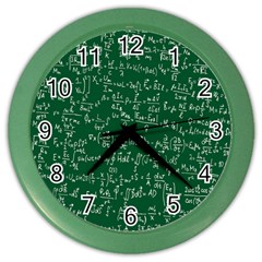 Formula Number Green Board Color Wall Clocks by Mariart