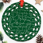 Formula Number Green Board Round Filigree Ornament (Two Sides) Front