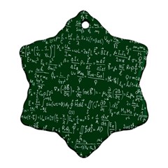 Formula Number Green Board Snowflake Ornament (two Sides) by Mariart