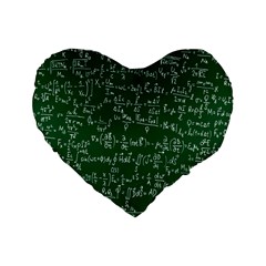 Formula Number Green Board Standard 16  Premium Heart Shape Cushions by Mariart