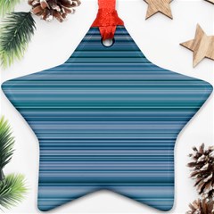 Horizontal Line Blue Star Ornament (two Sides) by Mariart