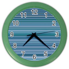 Horizontal Line Blue Color Wall Clocks by Mariart