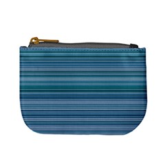 Horizontal Line Blue Mini Coin Purses by Mariart