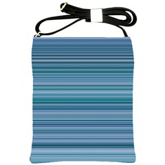 Horizontal Line Blue Shoulder Sling Bags by Mariart