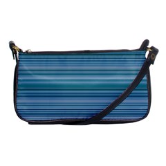 Horizontal Line Blue Shoulder Clutch Bags