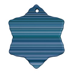 Horizontal Line Blue Snowflake Ornament (two Sides) by Mariart