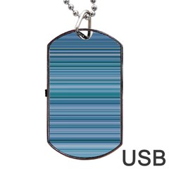 Horizontal Line Blue Dog Tag Usb Flash (two Sides) by Mariart