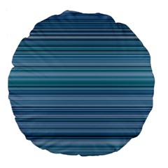 Horizontal Line Blue Large 18  Premium Flano Round Cushions by Mariart