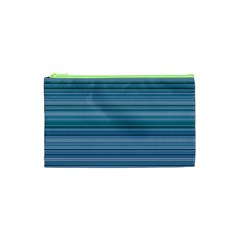 Horizontal Line Blue Cosmetic Bag (xs) by Mariart