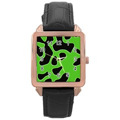 Abstract Shapes A Completely Seamless Tile Able Background Rose Gold Leather Watch  by Nexatart