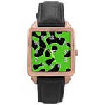 Abstract Shapes A Completely Seamless Tile Able Background Rose Gold Leather Watch  Front