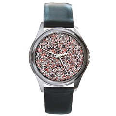 Hurley Mix Electric Electric Red Blend Round Metal Watch by Mariart