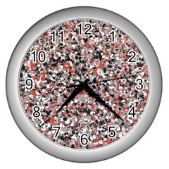 Hurley Mix Electric Electric Red Blend Wall Clocks (silver)  by Mariart