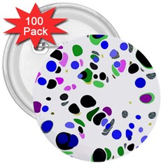 Colorful Random Blobs Background 3  Buttons (100 Pack)  by Nexatart