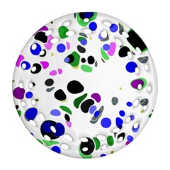 Colorful Random Blobs Background Round Filigree Ornament (two Sides) by Nexatart