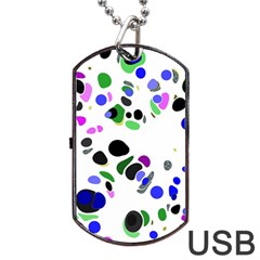 Colorful Random Blobs Background Dog Tag Usb Flash (two Sides) by Nexatart