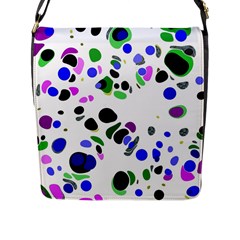 Colorful Random Blobs Background Flap Messenger Bag (l)  by Nexatart