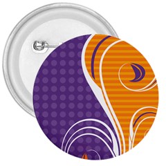 Leaf Polka Dot Purple Orange 3  Buttons by Mariart