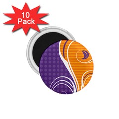 Leaf Polka Dot Purple Orange 1 75  Magnets (10 Pack)  by Mariart