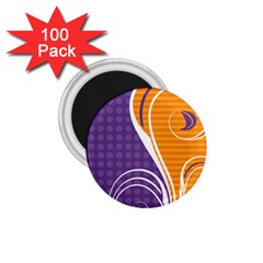 Leaf Polka Dot Purple Orange 1 75  Magnets (100 Pack)  by Mariart