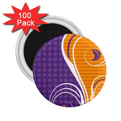 Leaf Polka Dot Purple Orange 2 25  Magnets (100 Pack)  by Mariart