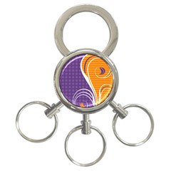 Leaf Polka Dot Purple Orange 3-ring Key Chains by Mariart