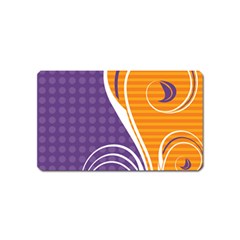 Leaf Polka Dot Purple Orange Magnet (name Card) by Mariart