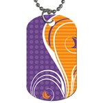 Leaf Polka Dot Purple Orange Dog Tag (One Side) Front