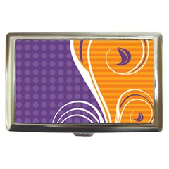 Leaf Polka Dot Purple Orange Cigarette Money Cases by Mariart