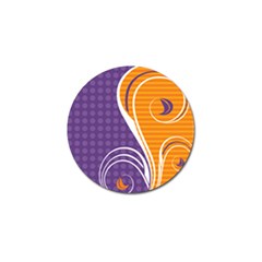 Leaf Polka Dot Purple Orange Golf Ball Marker (4 Pack) by Mariart