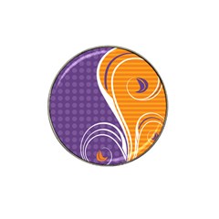 Leaf Polka Dot Purple Orange Hat Clip Ball Marker by Mariart