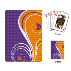 Leaf Polka Dot Purple Orange Playing Card by Mariart