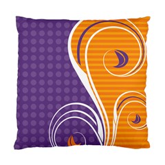 Leaf Polka Dot Purple Orange Standard Cushion Case (one Side) by Mariart