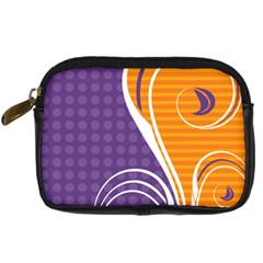 Leaf Polka Dot Purple Orange Digital Camera Cases by Mariart