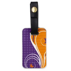 Leaf Polka Dot Purple Orange Luggage Tags (one Side)  by Mariart