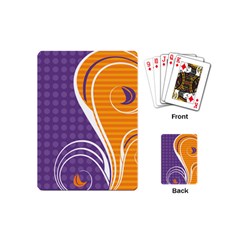 Leaf Polka Dot Purple Orange Playing Cards (mini)  by Mariart