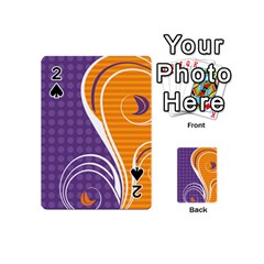 Leaf Polka Dot Purple Orange Playing Cards 54 (mini)  by Mariart