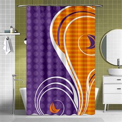 Leaf Polka Dot Purple Orange Shower Curtain 48  X 72  (small)  by Mariart