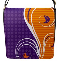 Leaf Polka Dot Purple Orange Flap Messenger Bag (s) by Mariart