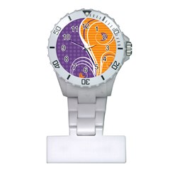 Leaf Polka Dot Purple Orange Plastic Nurses Watch by Mariart