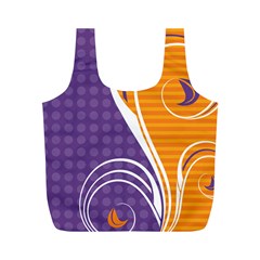 Leaf Polka Dot Purple Orange Full Print Recycle Bags (m)  by Mariart