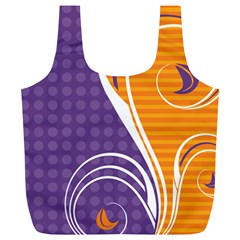 Leaf Polka Dot Purple Orange Full Print Recycle Bags (l)  by Mariart