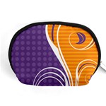 Leaf Polka Dot Purple Orange Accessory Pouches (Medium)  Front