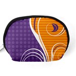 Leaf Polka Dot Purple Orange Accessory Pouches (Medium)  Back