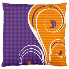 Leaf Polka Dot Purple Orange Standard Flano Cushion Case (one Side) by Mariart