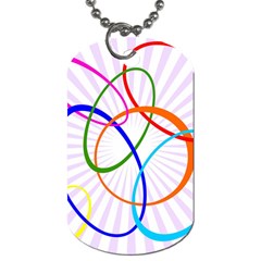 Abstract Background With Interlocking Oval Shapes Dog Tag (two Sides) by Nexatart